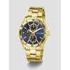 Guess Velocity Quartz Chronograph Blue Dial Gold-Tone Stainless Steel Watch (GW1061G2)