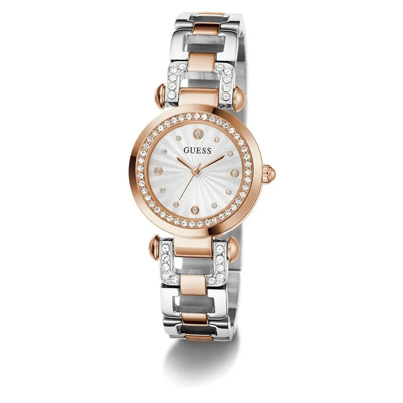 Guess Ginger Quartz Mother-of-Pearl Dial Two-Tone Rose Gold & Steel Watch (GW0869L2)