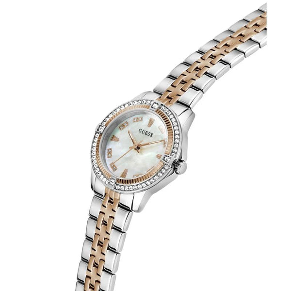 Guess Colette Quartz Two-Tone Crystal-Set Mother-of-Pearl Dial Ladies Watch (GW1027L5)