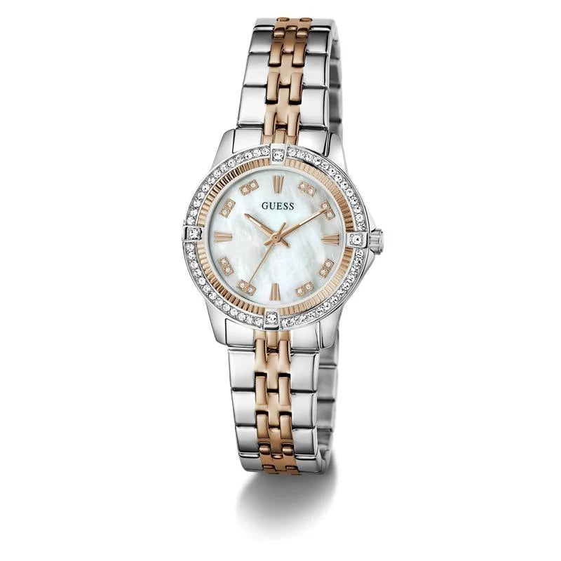 Guess Colette Quartz Two-Tone Crystal-Set Mother-of-Pearl Dial Ladies Watch (GW1027L5)