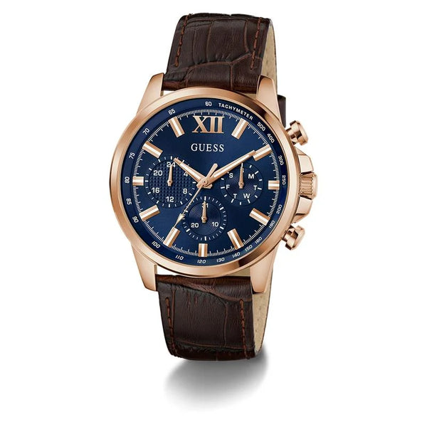 Guess Walker Quartz Chronograph Blue Dial Rose Gold-Tone Watch (GW0901G3)