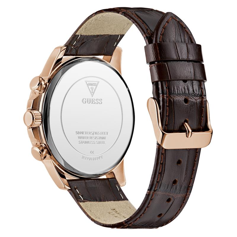 Guess Walker Quartz Chronograph Blue Dial Rose Gold-Tone Watch (GW0901G3)