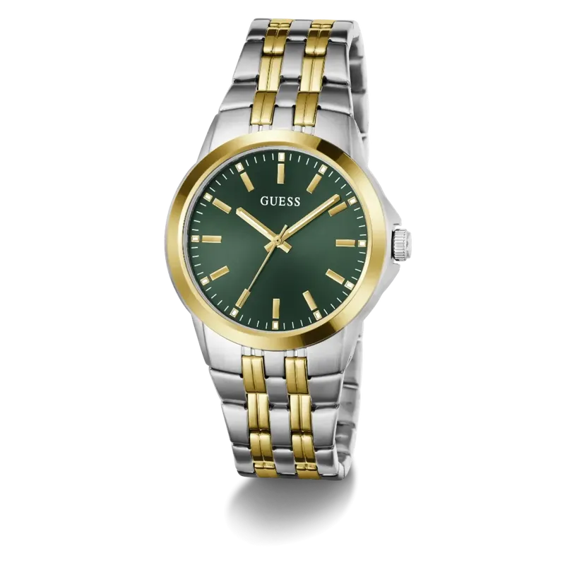 Guess Green Dial Two-Tone Quartz Stainless Steel Watch (GW1121G4)