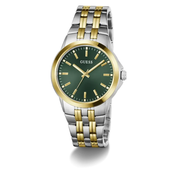 Guess Green Dial Two-Tone Quartz Stainless Steel Watch (GW1121G4)