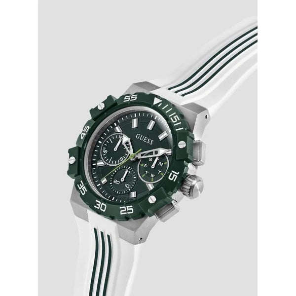 Guess Sport Multifunction Quartz Green Dial Silicone Strap Watch (GW1059G1)