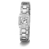 Guess Taylor Quartz Square White Dial Diamond Set Stainless Steel Ladies Watch (GW1157L1)