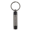Hugo Boss Gear Ribs black and silver brushed aluminium keyring HAK306A with ribbed cylindrical design