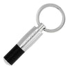Hugo Boss Pure Iconic chrome keyring with black polyurethane grip section and circular ring