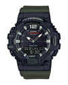 Casio HDC-700-3A Quartz Analog-Digital World Time Black Dial Olive Green Resin Watch (HDC-700-3A)