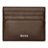 Hugo Boss Classic Smooth brown leather card holder HLC403Y with embossed logo and multiple card slots