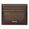 Hugo Boss Classic Smooth brown leather card holder HLC403Y with embossed logo and multiple card slots