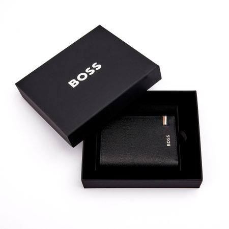 Hugo Boss Iconic Black Leather Flap Wallet- HLG421A - Cassim & Co South Africa