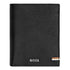Hugo Boss Iconic Black Leather Flap Wallet HLG421A with soft grained cowhide finish and BOSS branding