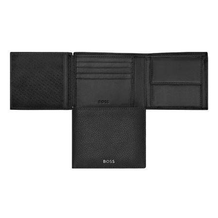 Hugo Boss Classic Grained Black Wallet With Flap- HLN416A - Cassim & Co South Africa
