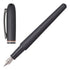 Hugo Boss Contour Iconic Fountain Pen HSH3412D in dark grey brass with chrome accents and signature striped midring