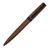 Hugo Boss Gear Brushed Khaki Aluminium Ballpoint Pen with matte black trims on white background