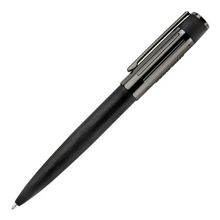 Hugo Boss Gear Ribs HSV3064A ballpoint pen in dark green and black brass with textured ribbed barrel