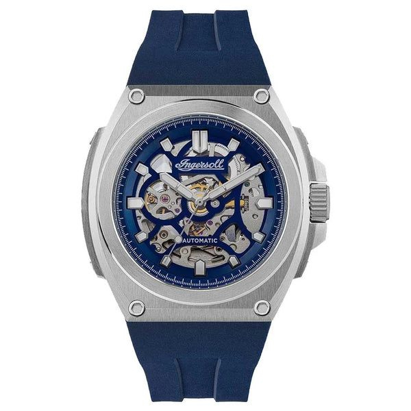 Ingersoll The Motion Automatic Skeleton Blue Dial Stainless Steel Watch (I11704)