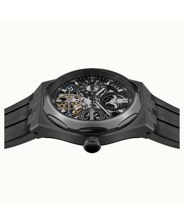 Ingersoll Broadway Dual Time Automatic Skeleton Black PVD Ceramic Watch (I12908)
