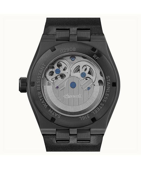 Ingersoll Broadway Dual Time Automatic Skeleton Black PVD Ceramic Watch (I12908)