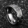 Tungsten Silver Brushed Beveled Edge Ring