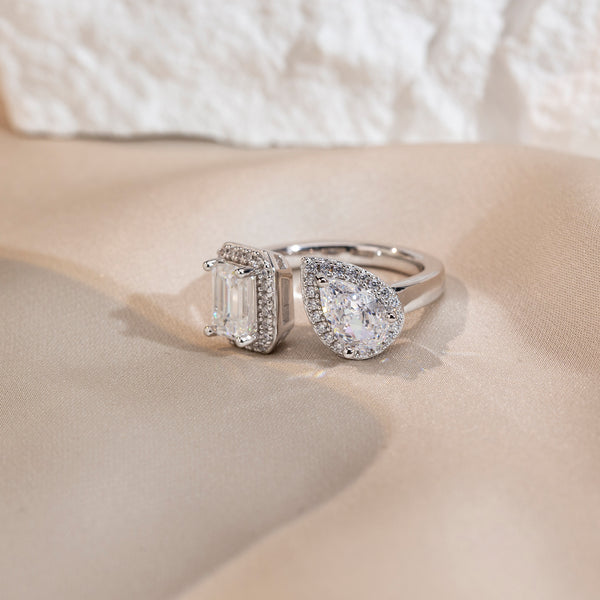 Baguette & Pear Moissanite Ring – M57A - Cassim & Co South Africa