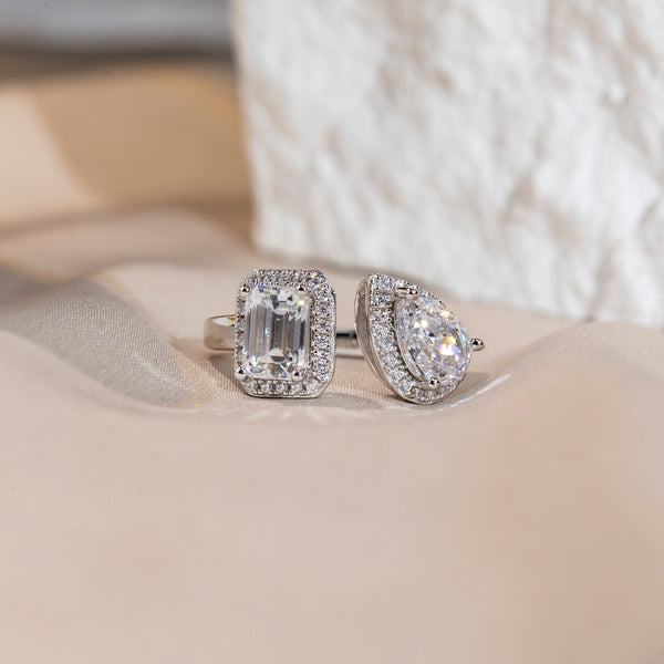 Baguette & Pear Moissanite Ring – M57A - Cassim & Co South Africa