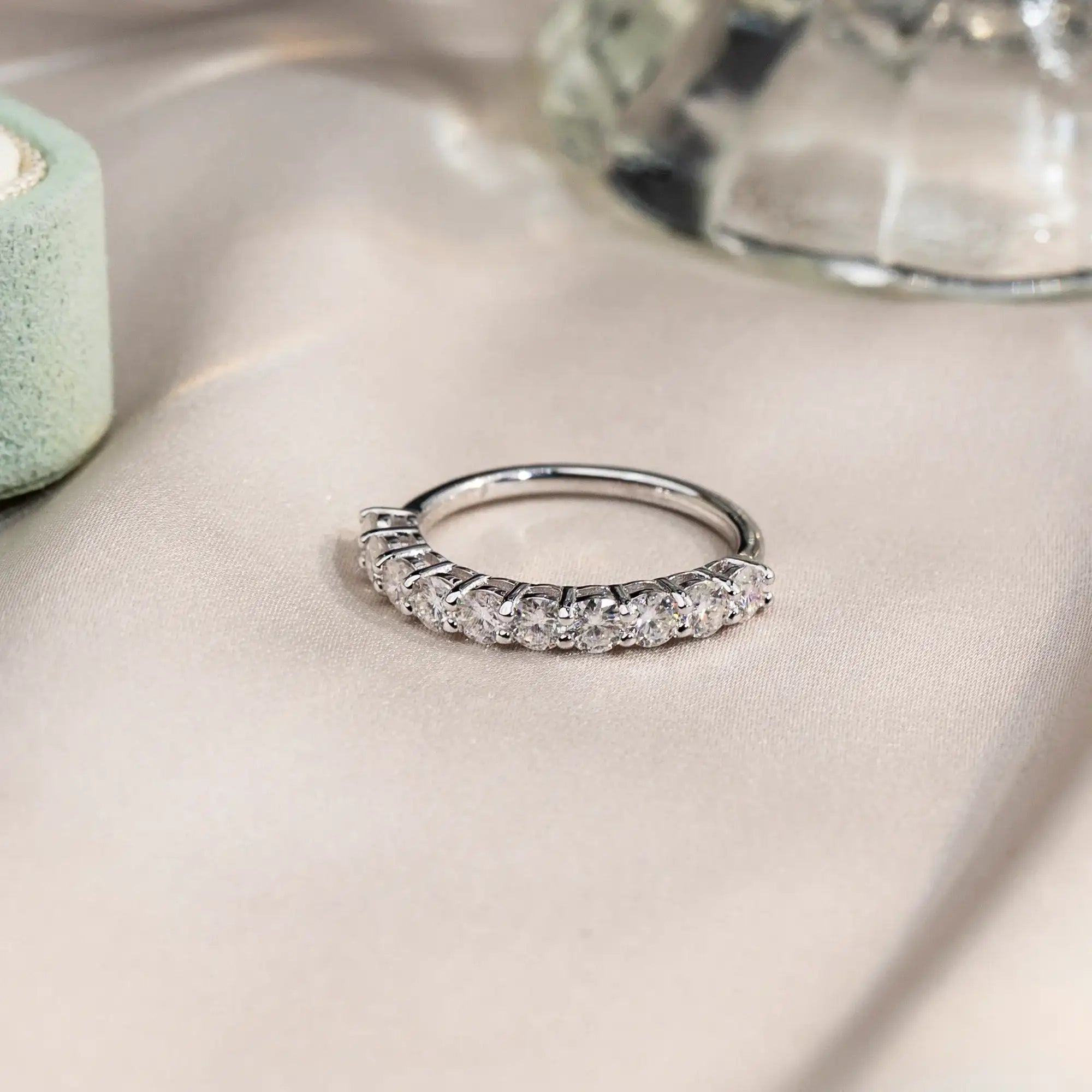Round Eternity Moissanite Ring