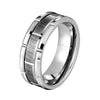 Tungsten Silver Brushed Beveled Edge Ring