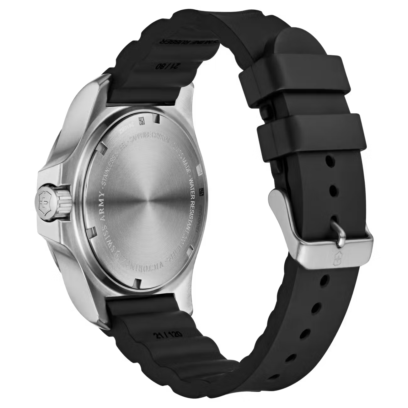 Victorinox I.N.O.X. 43mm Black Dial Rubber Strap Watch VIC241682.1