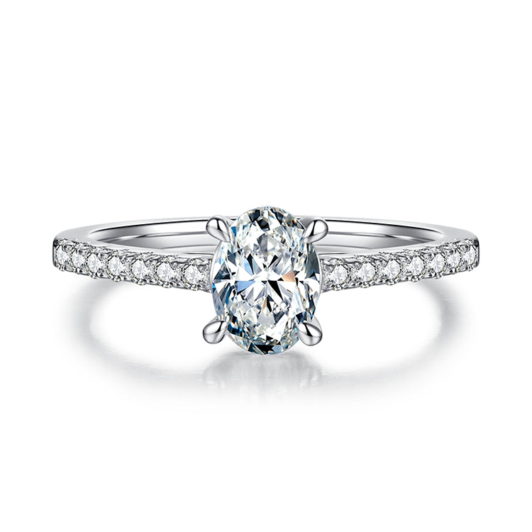 4 Claw 1ct Oval Moissanite Ring – M91B