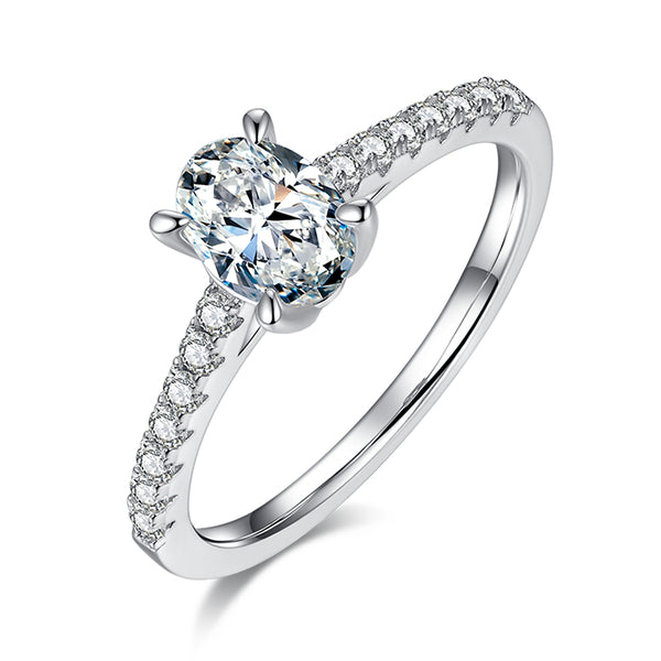 4 Claw 1ct Oval Moissanite Ring – M91B