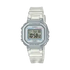 Casio LA-20WHS-7ADF digital watch with white translucent resin case and bracelet, LED illuminator, and stopwatch function