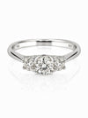 9ct white gold three stone engagement ring with 1.05ct lab grown diamond centre stone and side stones