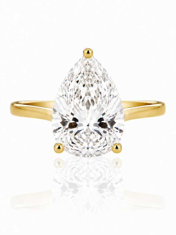 9ct Gold 2ct Pear Shape Lab Grown Diamond Ring