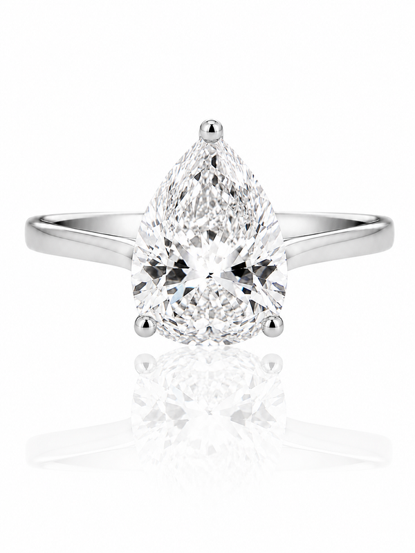 9ct White Gold 1.58ct Pear Shape Lab Grown Diamond Ring