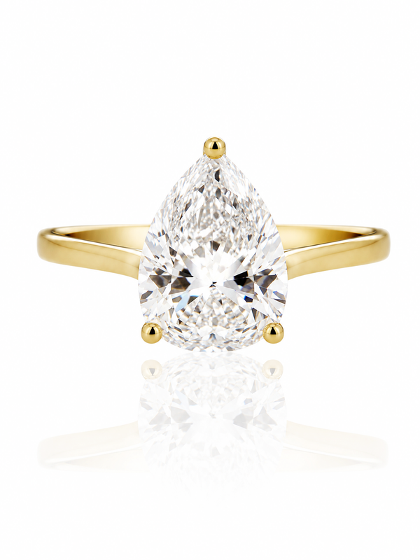 9ct Gold 1.5ct Pear Shape Lab Grown Diamond Ring