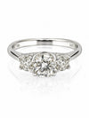 9ct white gold three stone engagement ring with 1.8ct lab grown diamonds in prong settings