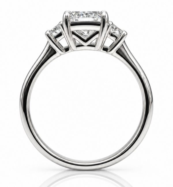 9ct White Gold 1.5ct Elongated Radiant Cut Lab Grown Diamond Ring (LR51)