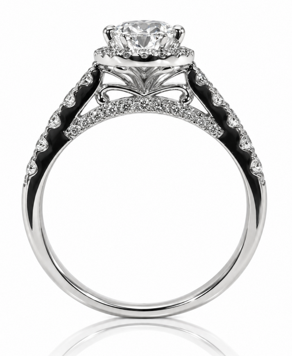 9ct White Gold 1.50ct Round Cut Lab Grown Diamond Halo Engagement Ring (LR52)