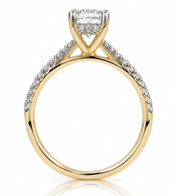 9ct Yellow Gold 1.30ct Cushion Cut Lab Grown Diamond Engagement Ring (LR59)