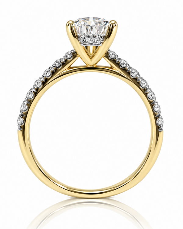 9ct Yellow Gold 1.30ct Pear Lab Grown Diamond Ring (LR69)
