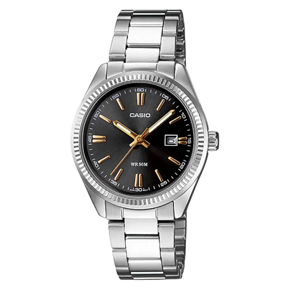 Casio LTP-1302D-1A2V Quartz Black Dial Stainless Steel Women's Watch