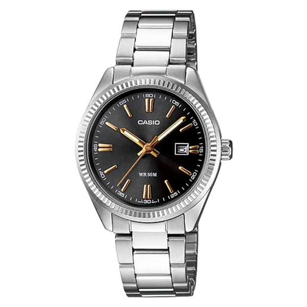 Casio LTP-1302D-1A2V Quartz Black Dial Stainless Steel Women's Watch