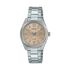 Casio Enticer LTP-1302DD-4A2VDF women's quartz watch with rose dial, Roman numeral markers, date display, fluted bezel and stainless steel bracelet