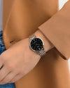 Casio LTP-VT01D Quartz Black Dial Roman Numerals Stainless Steel Ladies Watch (LTP-VT01D-1B)