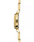 Silver guilloché dial with black Roman numerals and gold-tone hands, close view