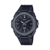 Casio LWA-300HB-1EVDF quartz watch with black dial and resin strap on white background