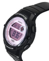 Casio LWS-1200H-1A2 Digital 100m Water Resistant Pink Dial Black Resin Watch