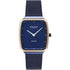 Obaku Tern Lille Ocean V267LXSLML blue dial quartz watch with rose gold bezel and blue mesh bracelet